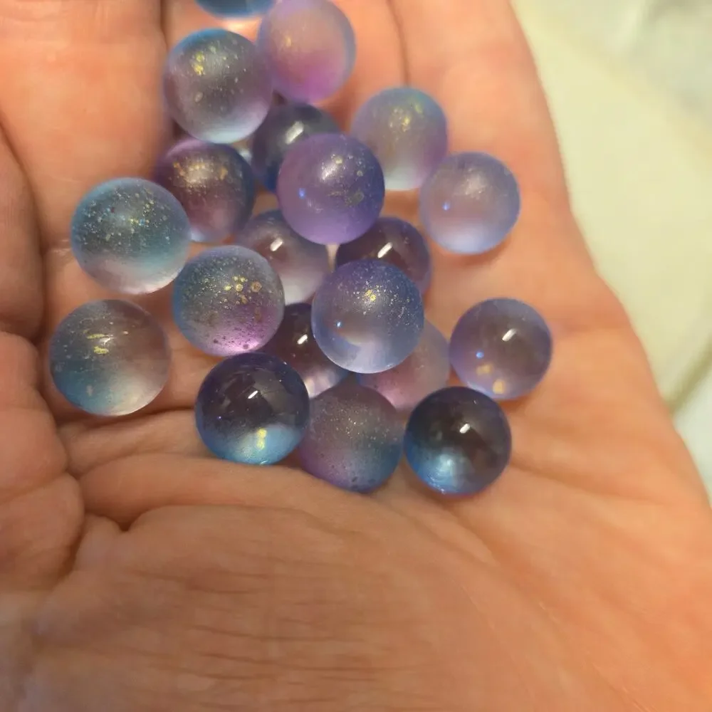 50pcs Round Sphere Ball No Hole Lampwork Glass Loose Beads For DIY Jewelry